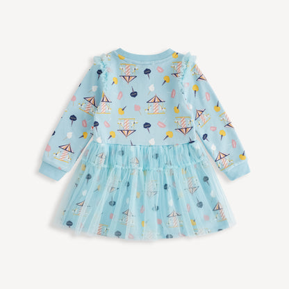 Unicorn-Print Frill Dress
