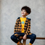 Hooded Plaid Shirt Jacket