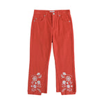 VAUVA Vauva FW23 - Girls Embroidered Flared Pants (Red) Pants