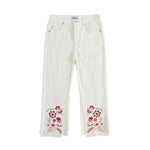 VAUVA Vauva FW23 - Girls Embroidered Flared Pants (White) Pants