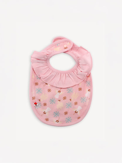 Angel-Print Ruffle Bib