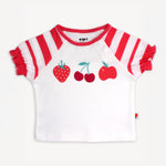 Baby Short Puff Sleeve Berries Print Tee
