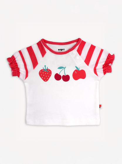 Baby Short Puff Sleeve Berries Print Tee