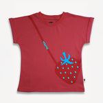 Kid Cap Sleeve Strawberry Applique Tee
