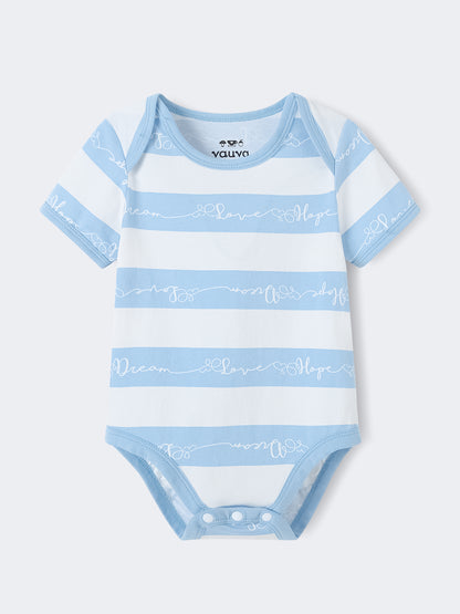 Baby Short Sleeve Stripes Bodysuit And Leggings Set