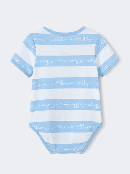 Baby Short Sleeve Stripes Bodysuit And Leggings Set