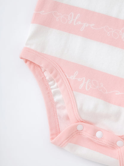 Baby Short Sleeve Stripes Bodysuit And Leggings Set