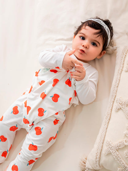 Baby Allover Print Long-Sleeved Bodysuit 3 Pieces Set