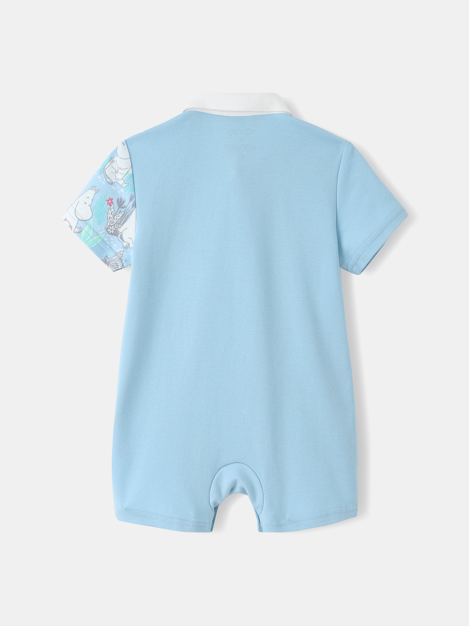 Baby Short Sleeve Colorblock All-Over Print Romper