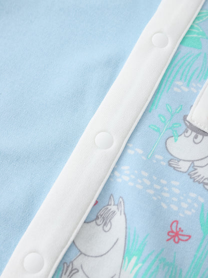 Baby Short Sleeve Colorblock All-Over Print Romper