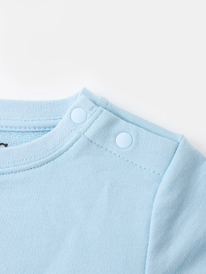 Baby Short Sleeve Colorblock Print Sweatshirt