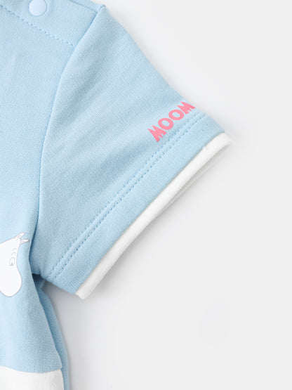 Baby Short Sleeve Colorblock Print Sweatshirt