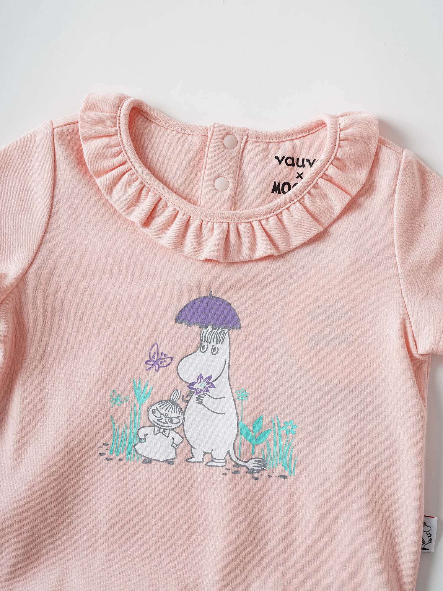 Baby Ruffle Neck Short Sleeve Print Bodysuit