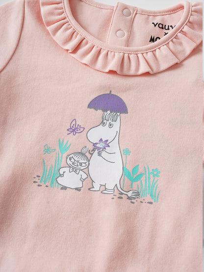 Baby Ruffle Neck Short Sleeve Print Bodysuit