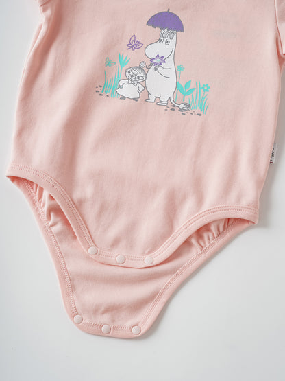 Baby Ruffle Neck Short Sleeve Print Bodysuit