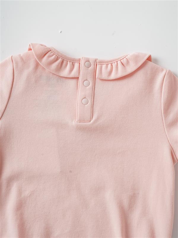 Baby Ruffle Neck Short Sleeve Print Bodysuit