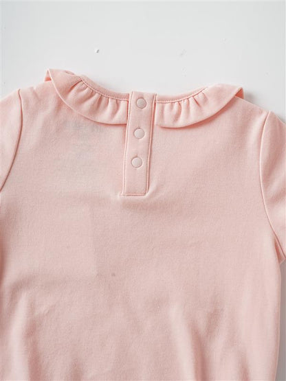 Baby Ruffle Neck Short Sleeve Print Bodysuit