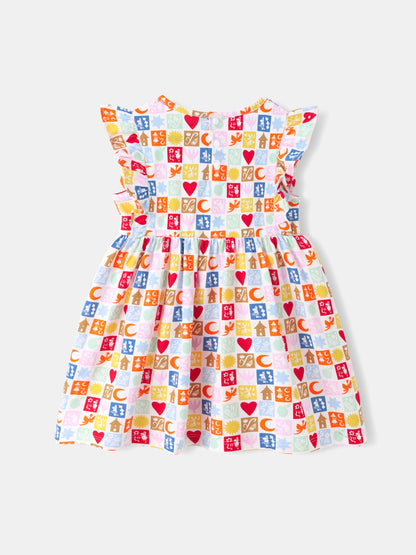 Moomin 80Th Anniversary Baby Sleeveless Ruffle All-Over Print Dress
