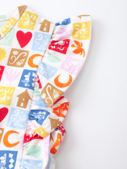 Moomin 80Th Anniversary Baby Sleeveless Ruffle All-Over Print Dress