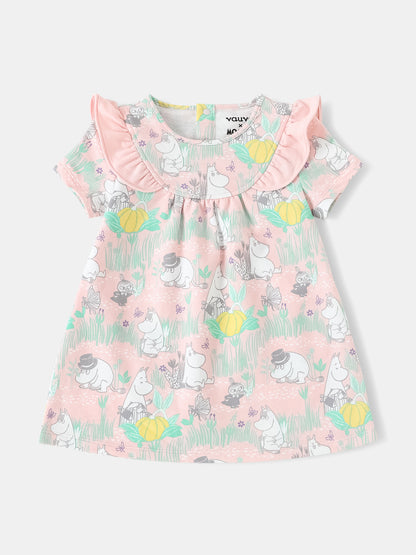 Baby Short Sleeve All-Over Print Dress