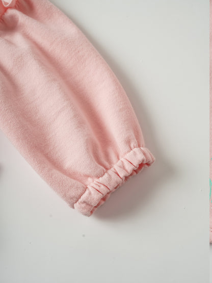 Baby Balloon Sleeve Print Zipped Jacket
