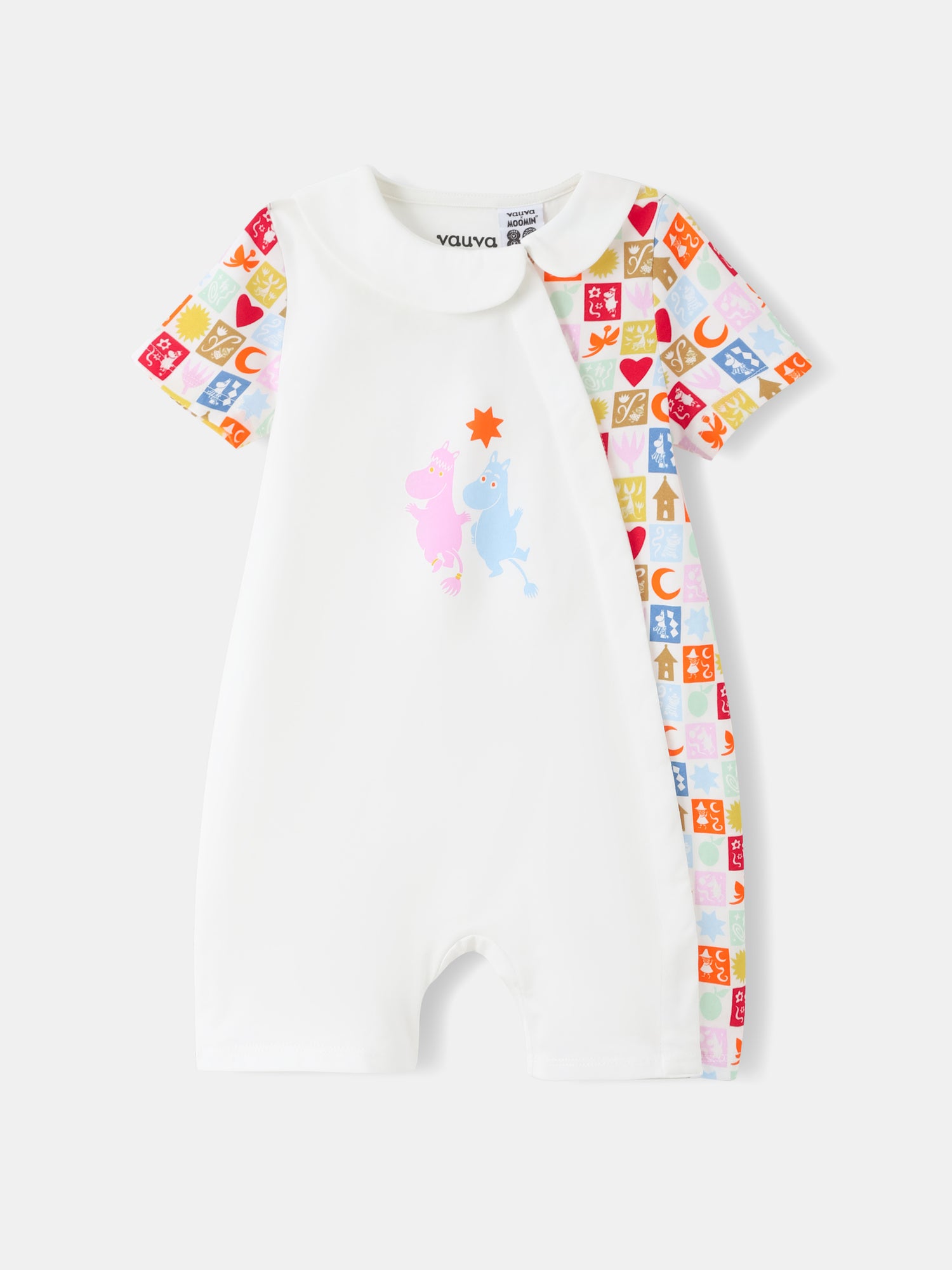 Moomin 80Th Anniversary Baby Babydoll Collar Short Sleeve Print Romper