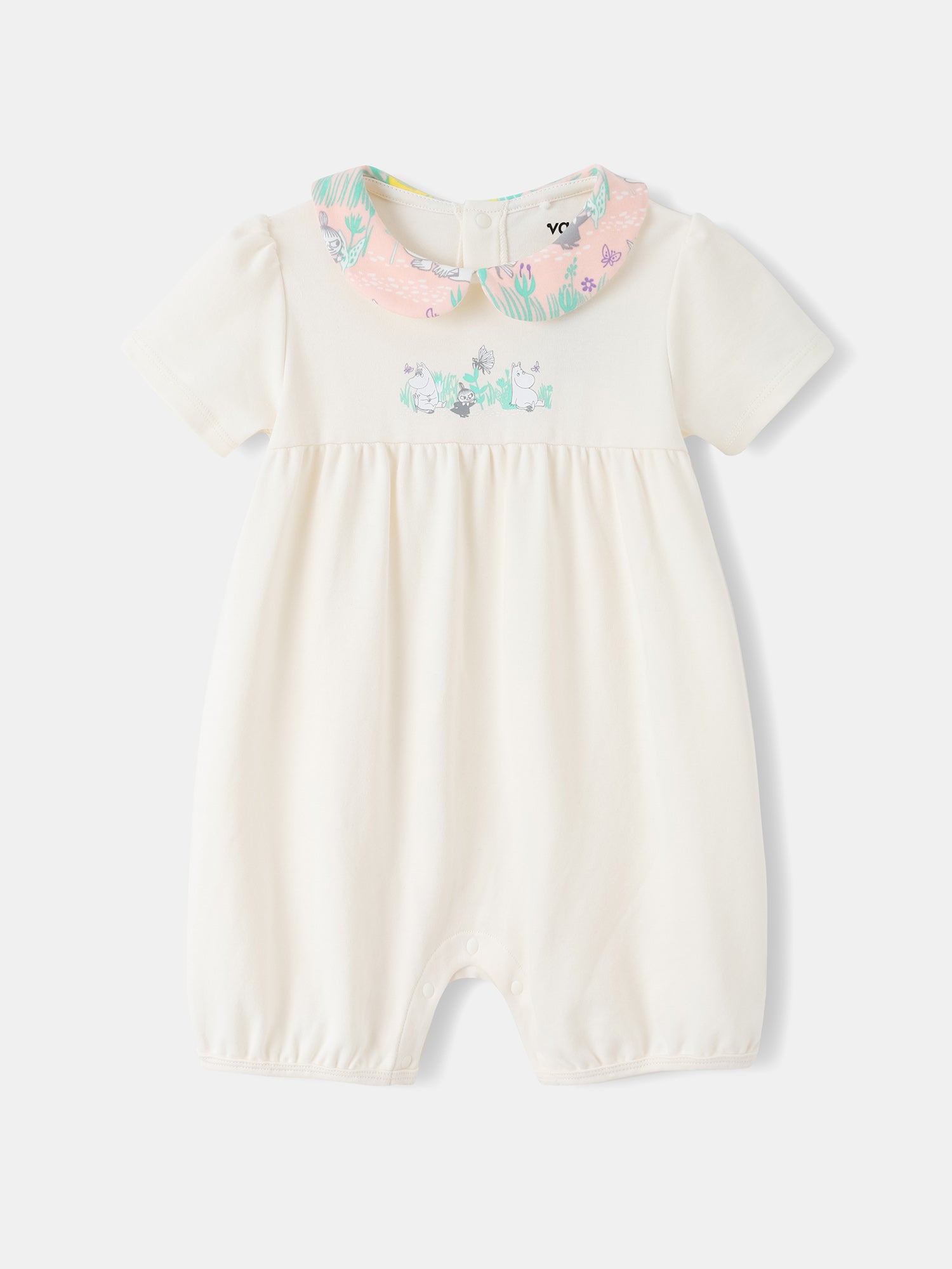 Baby Peter Pan Collar Puff Sleeve Romper
