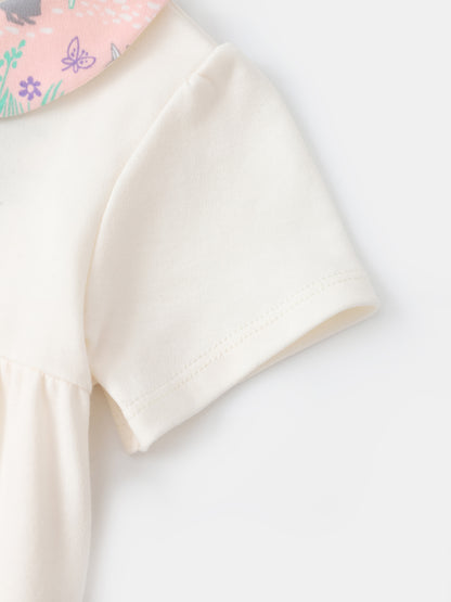 Baby Peter Pan Collar Puff Sleeve Romper