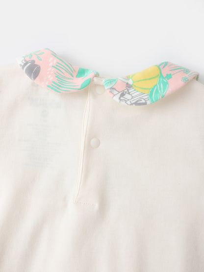 Baby Peter Pan Collar Puff Sleeve Romper