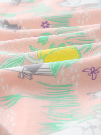 Baby Peter Pan Collar Short Sleeve All-Over Print Romper