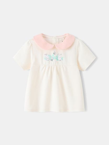 Baby Peter Pan Collar Puff Sleeve Dolly Top