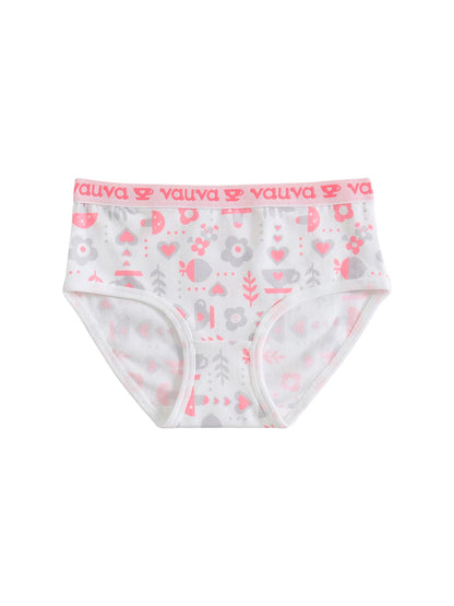 VAUVA Vauva Girls Organic Cotton Underwear - Vauva Pattern / Grey Love Underwear