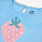 Kid Sleeveless Strawberry Print Two-Layer Dress
