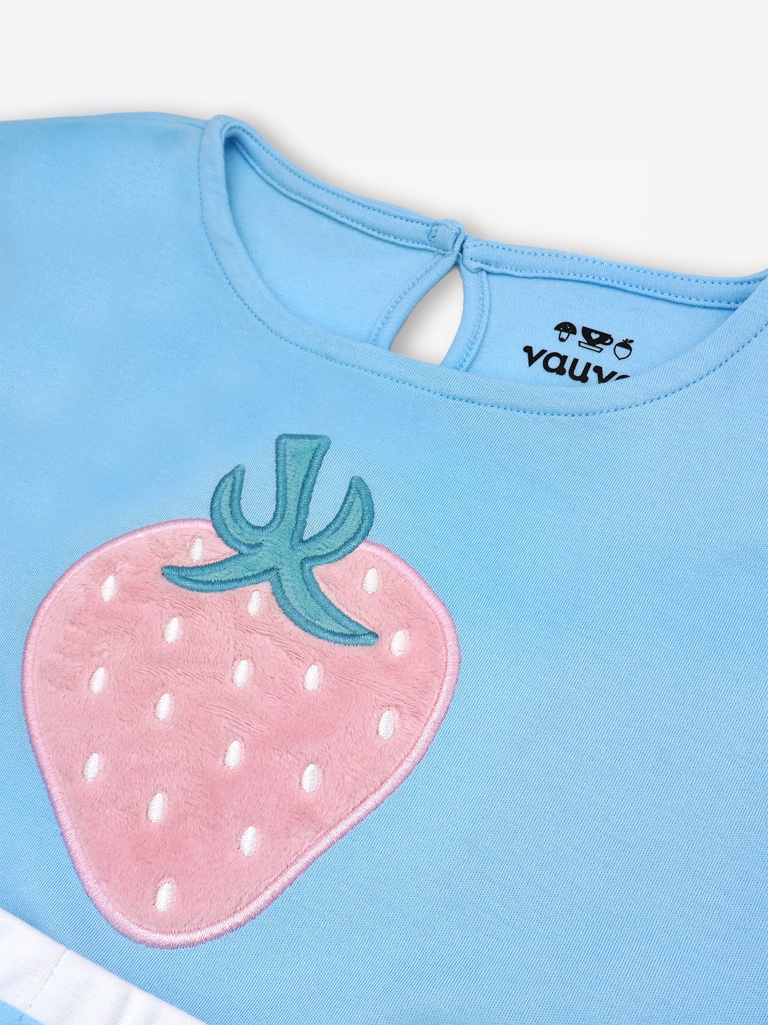 Kid Sleeveless Strawberry Print Two-Layer Dress