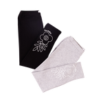VAUVA Vauva Girls Flowers Organic Cotton Leggings - Black Leggings