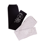 VAUVA Vauva Girls Flowers Organic Cotton Leggings - Grey Leggings
